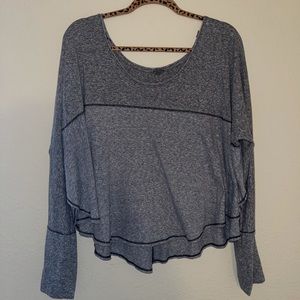 Free People long sleeve linen shirt, gray, size L